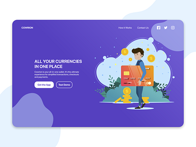 Landing Page For a an E-Wallet - DailyUI 003 dailyui dailyui 003 figma figmaafrica landing page landing page design uidesign