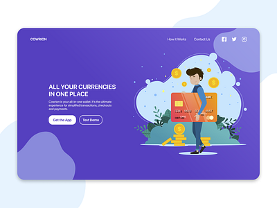 Landing Page For a an E-Wallet - DailyUI 003