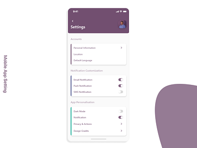 Mobile App Setting dailyui dailyui 007 ios settings ui uidesign