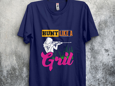 Hunt like a girl branding design illustration tshirt tshirt design tshirtdesign tshirts type typography vector