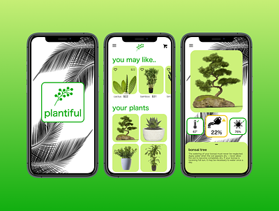 Plantiful App app concept daily ui design interface plant plant care planting plants ui ux