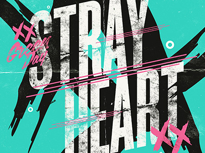 Stray Heart andaur design green day grunge music typography vinyl