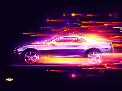 Chevrolet art car chevrolet colorful digital art illustration photoshop racing self promotion speed velocity work