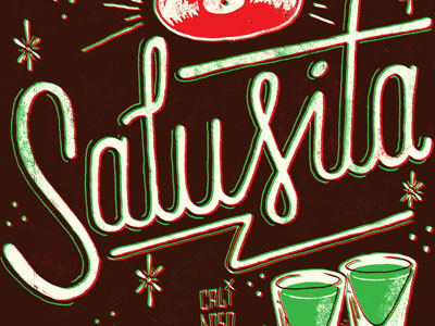 Salusita cali2o calidoso digital illustration drawing drinks illustration lettering liquor mixed media