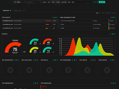 Logzilla dark interface interface ui webdesign