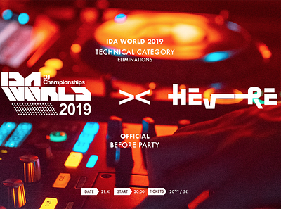 IDA World Dj Championships 2019 x HEVRE advert design dj web