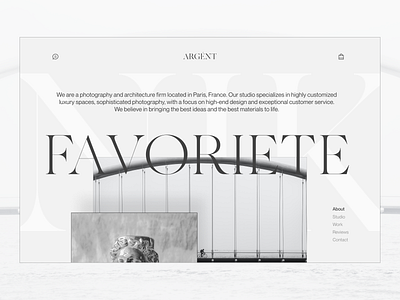 ARGÉNT | Landing Page architecture black and white brand design branding classy clean desktop figma gray interface landing page luxury photography site sketch sophisticated ui web design website white