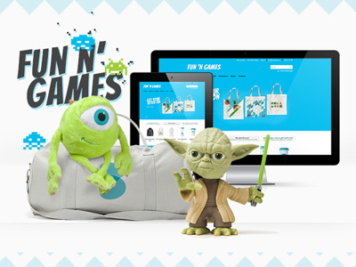 Fun 'n games Blogpost bigcommerce blog post blue space invaders yoda zig zag