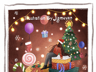 A dream about Christmas art design drawing drawingart illustrationnow merrychristmas web