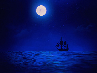 Voyage black blue colours composition digital art digital painting night photoshop travel voyage wacom