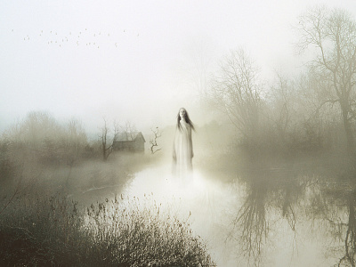 The spirit... composition digital art fantasy lake lonely magic mist morning mystery photoshop composition water