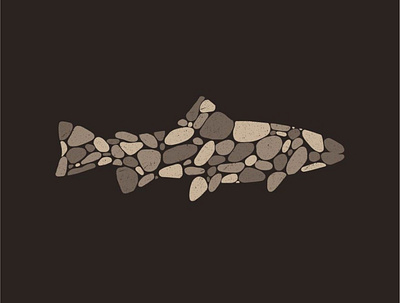Fishing Rocks design fish flyfishing logo outdoor logo outdoors trout