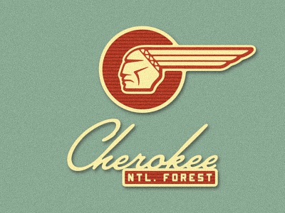 Cherokee National Forest design logo oldschool outdoors retro