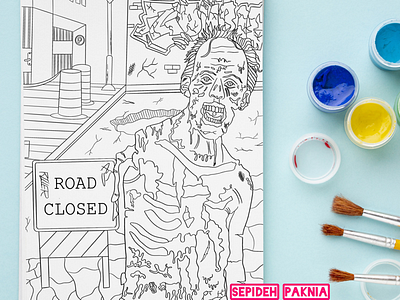Zombie coloring book adult coloring book coloring book coloring book for adult illustration illustrator zombie coloring book