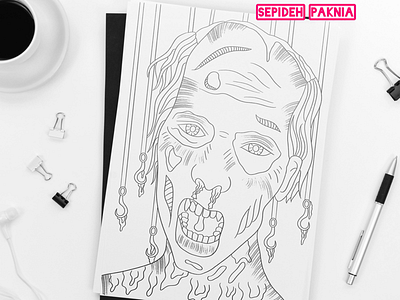 Zombie Coloring Book adult coloring book coloring book coloring book for kids coloring page illustration illustrator zombie coloring book