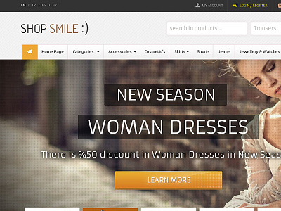 Shop Smile Moda Sitesi fashion psd template professional template psd template