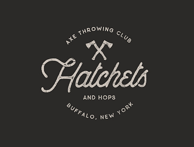 Hatchets and Hops Logo axe logo axe throwing branding design graphic design illustrator logo logodesign minimal typography vector