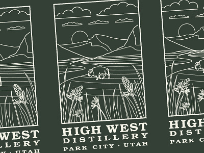 High West Illustration distillery illustrated logo illustration line art line illustration logo design nature illustration vector illustration