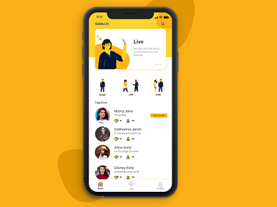 Mockup-Iphone X-Galau.in animation app flat illustration mobile sad social ui ux