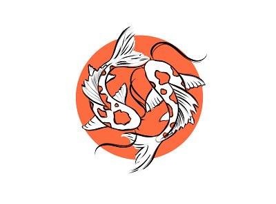 Koi Fish art beautiful digital art digital illustration digital painting drawing fish illustration ipad pro minimal procreate