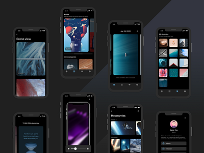 Dark Mode on Movy app dark mode dark ui ios ui ui design