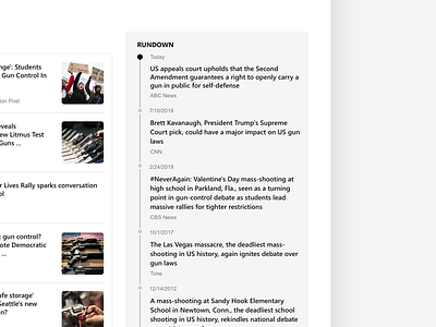 Rundow in Spotlight news timeline ui web