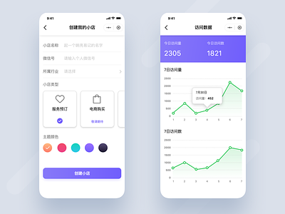 More shots from the Mini Store project chart ui wechat