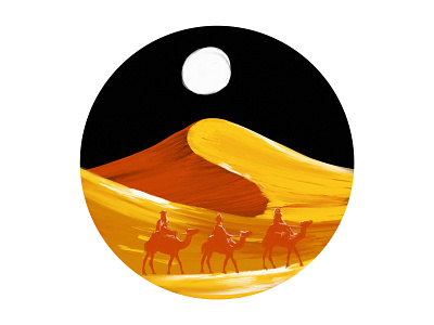 Wise Men Christmas Illustration art bible camels christmas christmas card circle desert design digital illustration nativity night procreate sand wise men