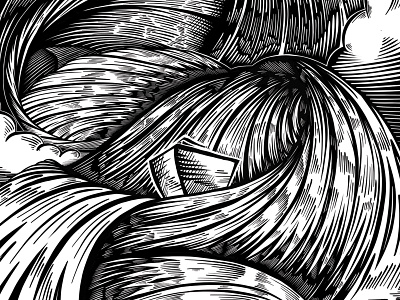 God is our refuge illustration - Detail art bible black boat christian design detail digital art god is our refuge graphic design illustration jesus photoshop poster procreate waves white woodcut