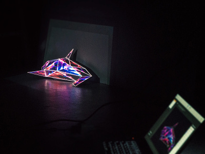 Projection Mapping Tests after effects animation art concert visuals design exhibition design installation art light macbook millumin motion graphics paper craft photo photography photoshop projection mapping projector resolume whale