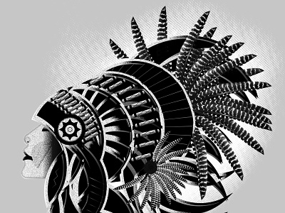 Indian Bonnet Illustration bonnet design face feathers flat illustration illustrator indian texture vector vector art vector illustration woman