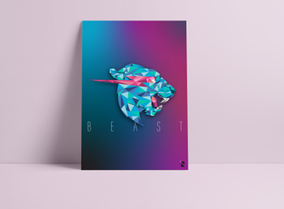 BEAST art beast design illustration polygon art poster tiger vector