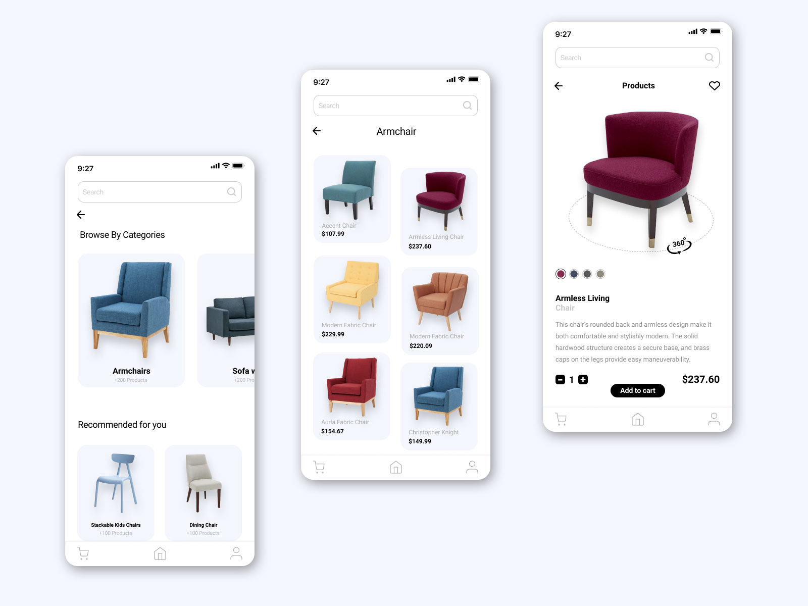 Furniture Mobile App by Muhammad Mohsin Farooqui on Dribbble