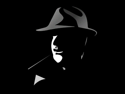 Negative Space black black and white gentleman hat illustrator man negative space negative space portrait withe