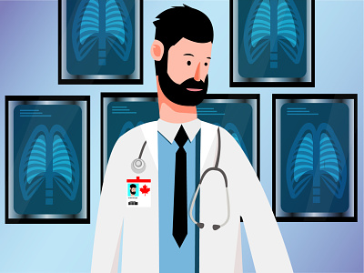 Healthcare frontline workers canada doctor frontline healthcare illustration illustrator man stay healthy stay safe