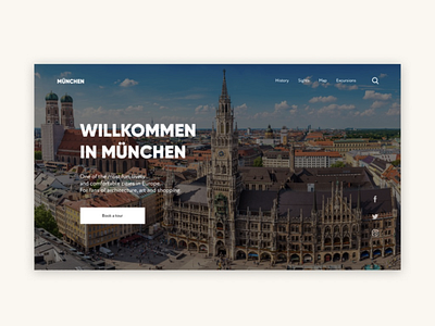 Munich city concept design deutschland germany minimal munchen tour town travel ui ux web website