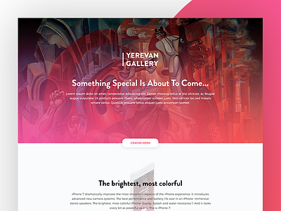 Yerevan Gallery App / Landing Page app clean flat gallery gradient layout menu navigation ui ux web design website