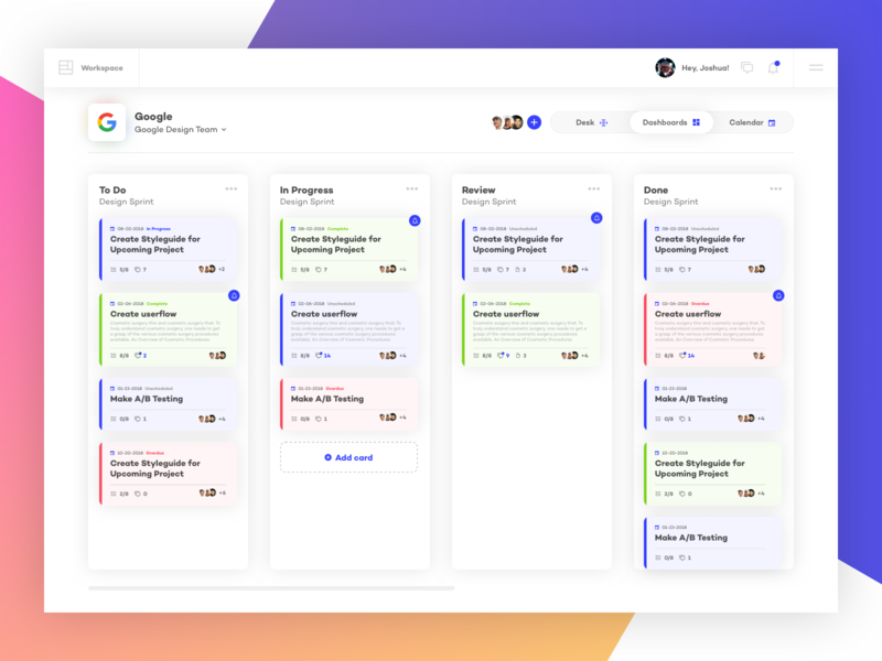 Project Management Board by Levon Kostandyan on Dribbble