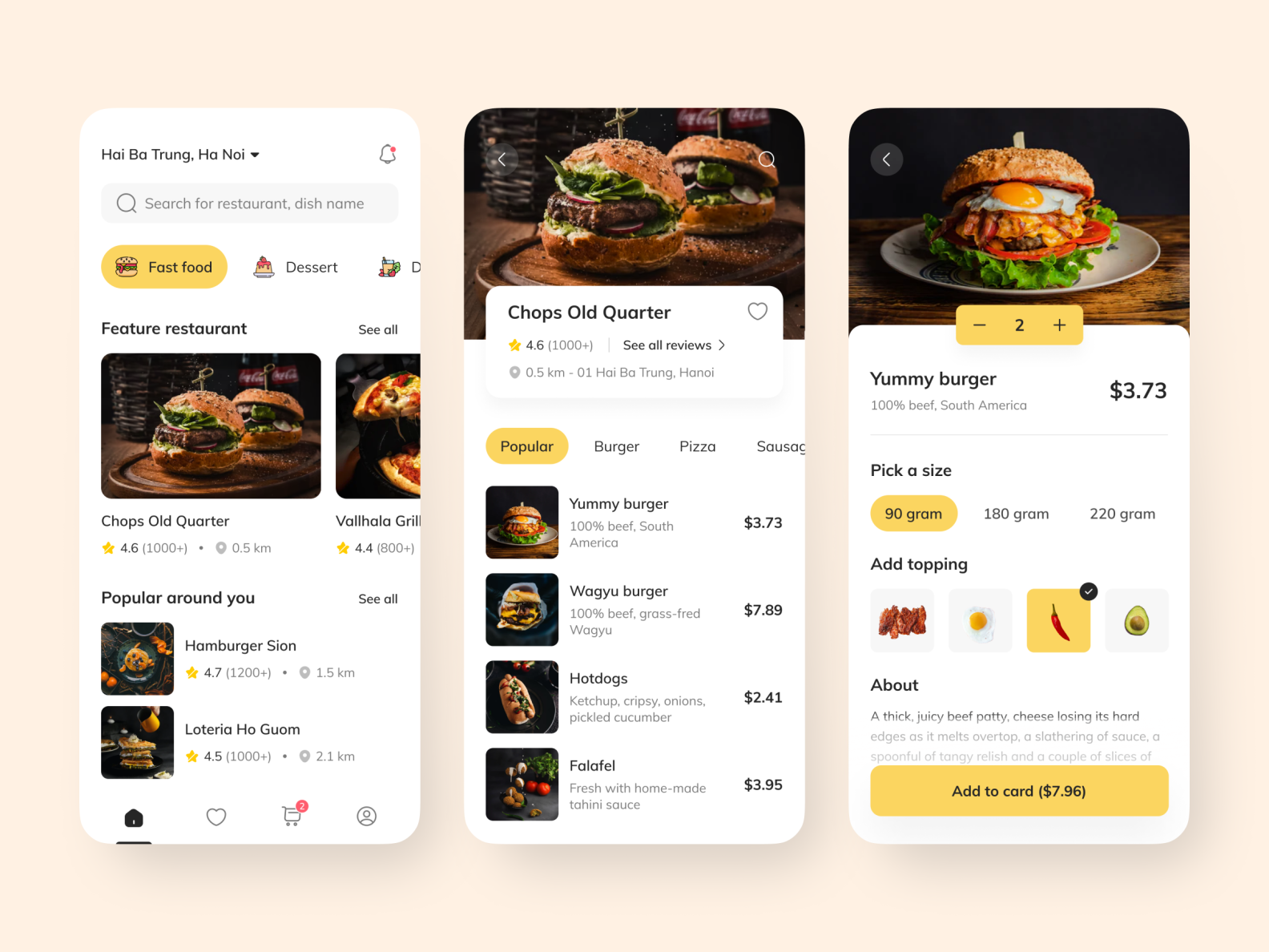 Food Order App by Thinh Quan on Dribbble