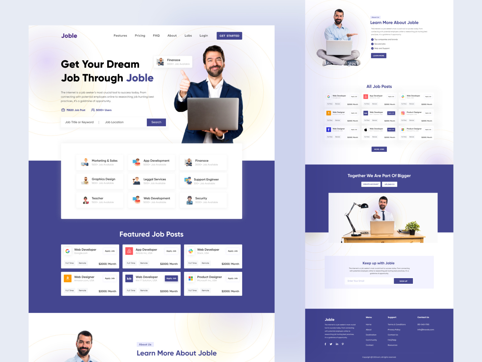 Joble - Job Portal Landing Page By Maruf Ahmed On Dribbble