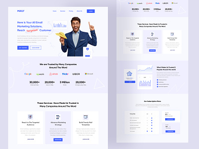 Maily- Email Service Landing Page advertising email email marketing email service email template mail maily marketing marketing platform maruf saas uiux web design