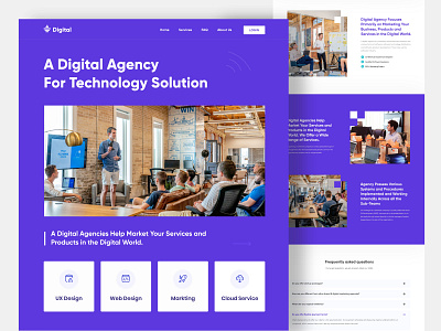 Digital - A Digital Agency Landing Page. agency app design creative agency design digital agency interaction design it landingpage marketing portfolio uiux web design