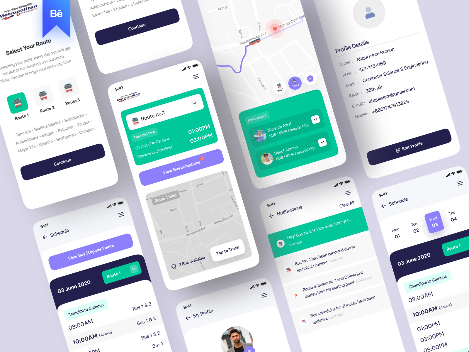 Case Study- University Bus Tracking App by Maruf Ahmed on Dribbble