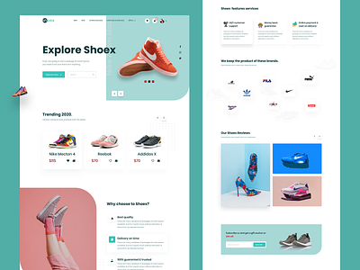 Product Landingpage - Shoex addidas branding design illustration interaction design interface jordan landingpage nike portfolio product sneeker sports ui ui design ux