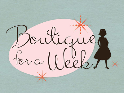 Boutique For A Week branding illustration logo