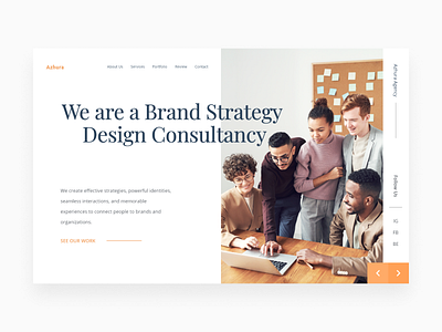 Design Agency Website - Exploration branding exploration minimal minimalist orange photo typography uidesign webdesign website