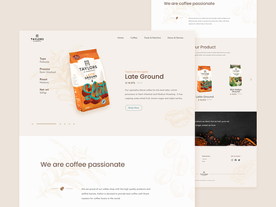 Coffee Shop Landing Page coffee coffee shop e commerce landing page minimalist uidesign vintage webdesign website