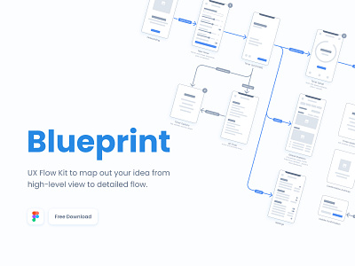 Blueprint - UX Flow Kit designsystem freebie ideation mapping sitemap userflow wireframe