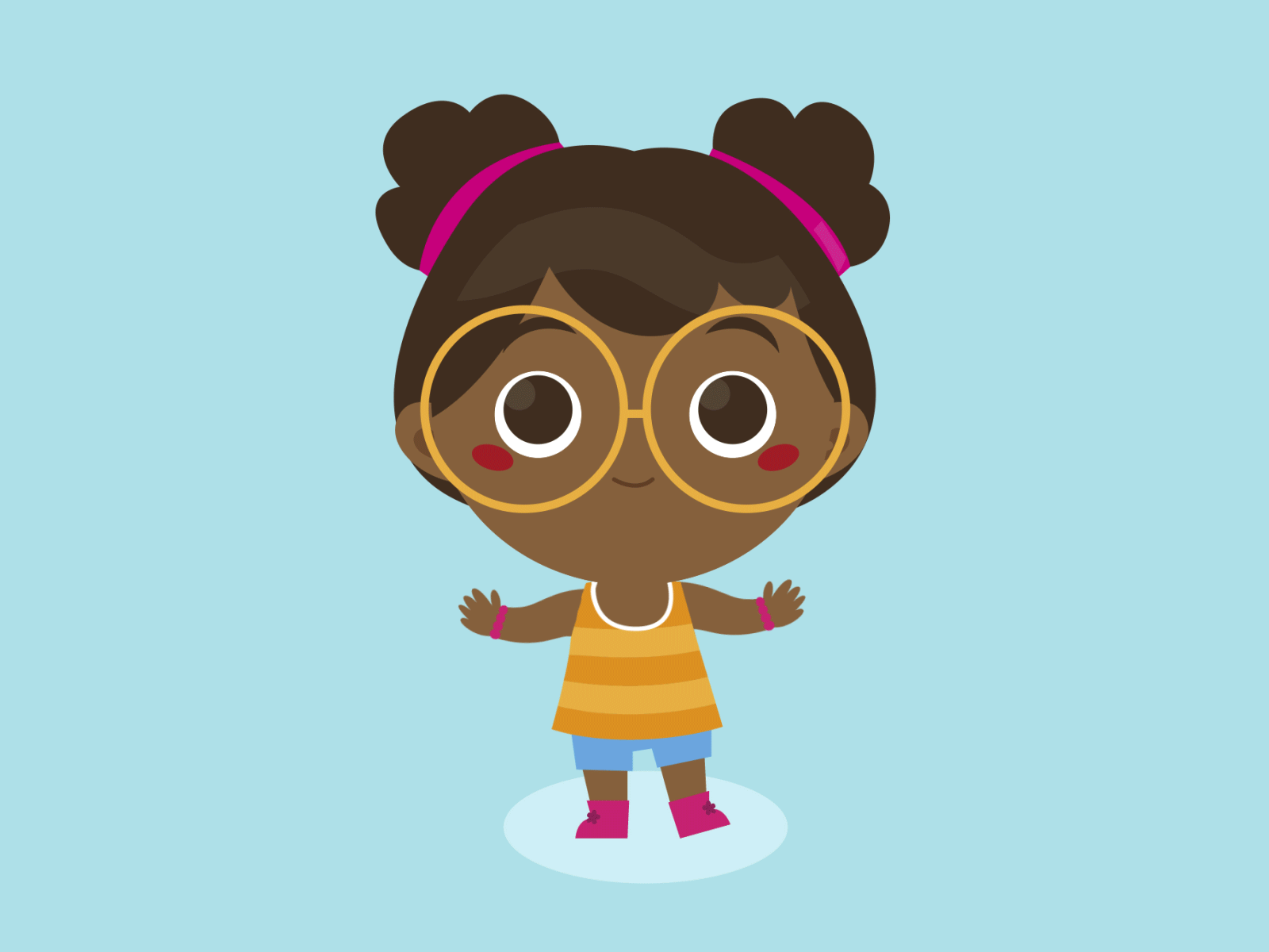 Little girl. animation character animation icon illustration vector