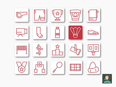 Badminton Icon Set graphic design icon icons illustration logo ui vector